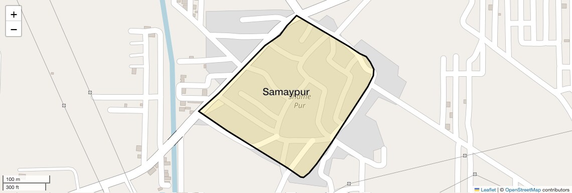 Location Map of Samaypur, Faridabad