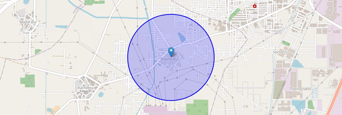 Location Map of Samaypur, Faridabad