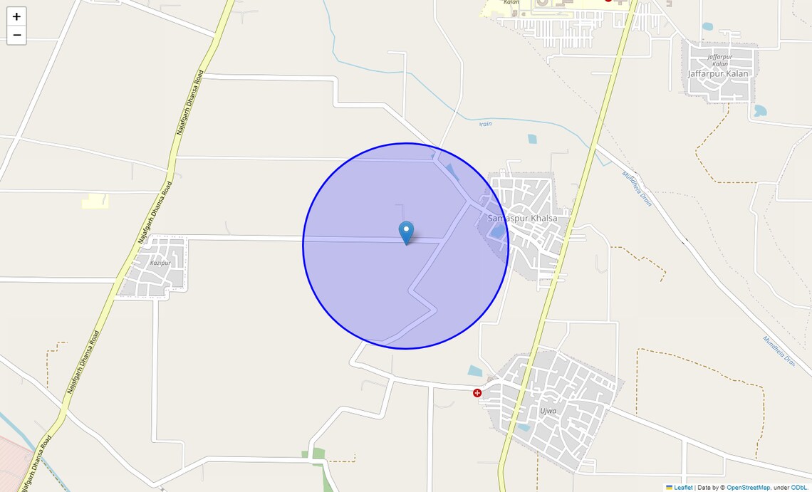 Location Map of Samazpur Khalsa, Delhi