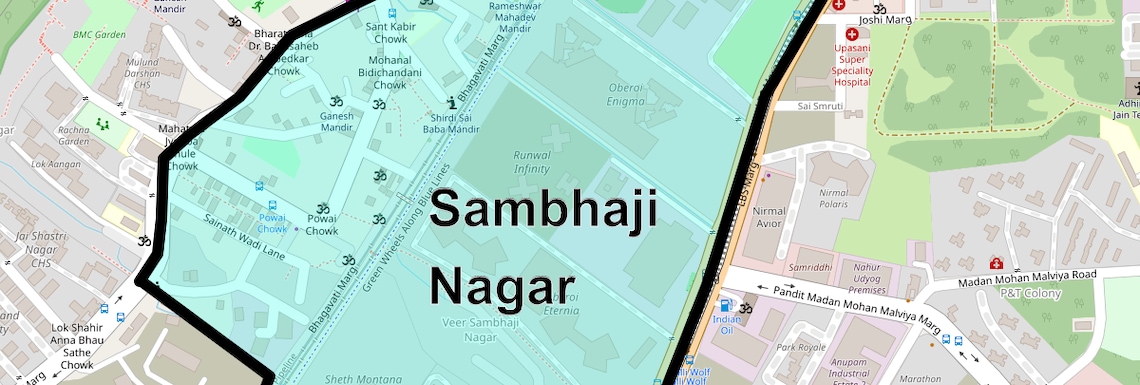 Location Map of Sambhaji Nagar, Mumbai