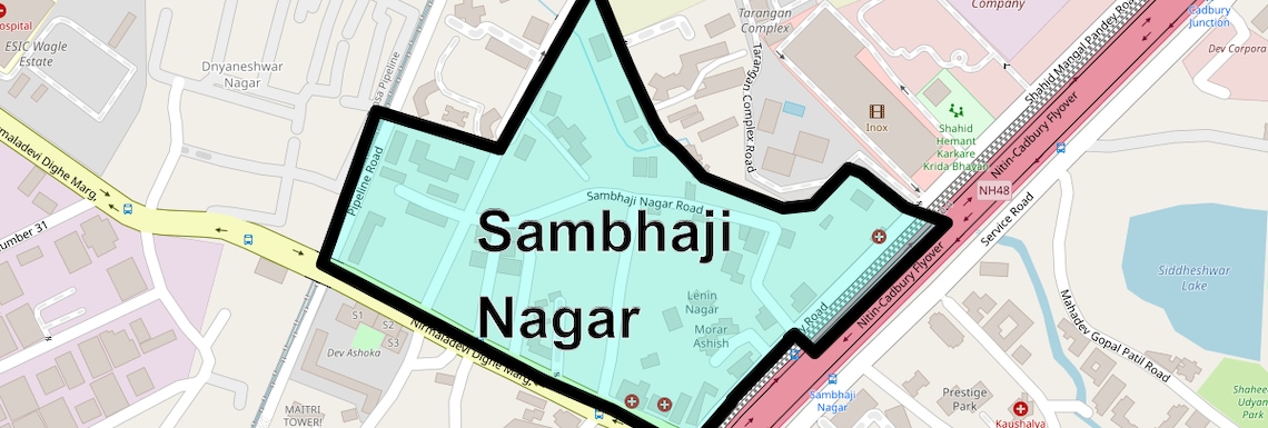 Location Map of Sambhaji Nagar, Thane