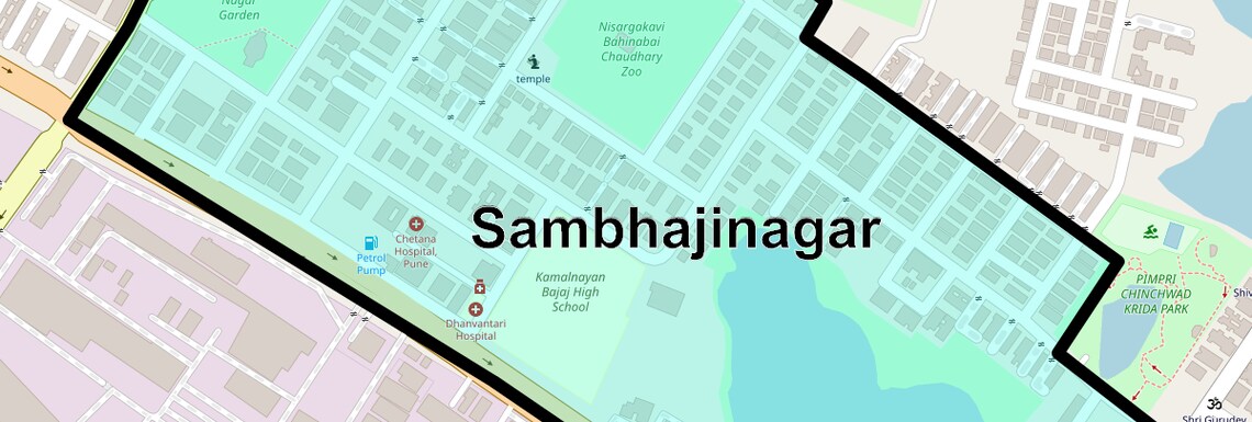 Location Map of Sambhajinagar, Pune