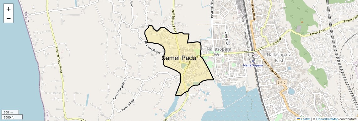 Location Map of Samel Pada, Palghar