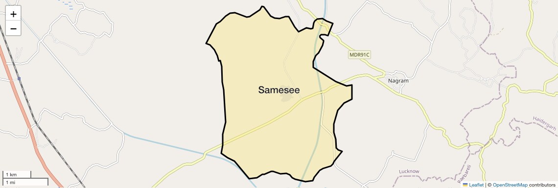 Location Map of Samesee, Lucknow
