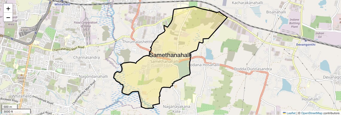Location Map of Samethanahalli, Bangalore
