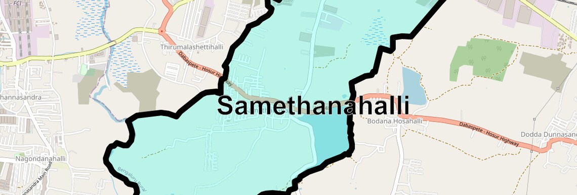 Location Map of Samethanahalli, Bangalore