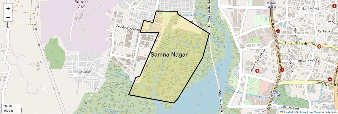 Location Map of Samna Nagar, Mumbai