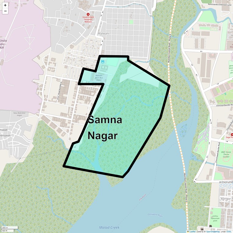 Location Map of Samna Nagar