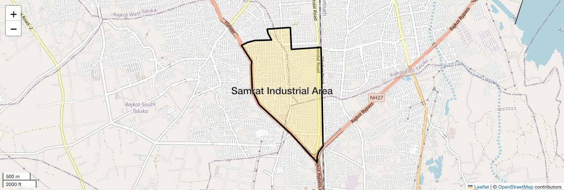 Location Map of Samrat Industrial Area, Rajkot
