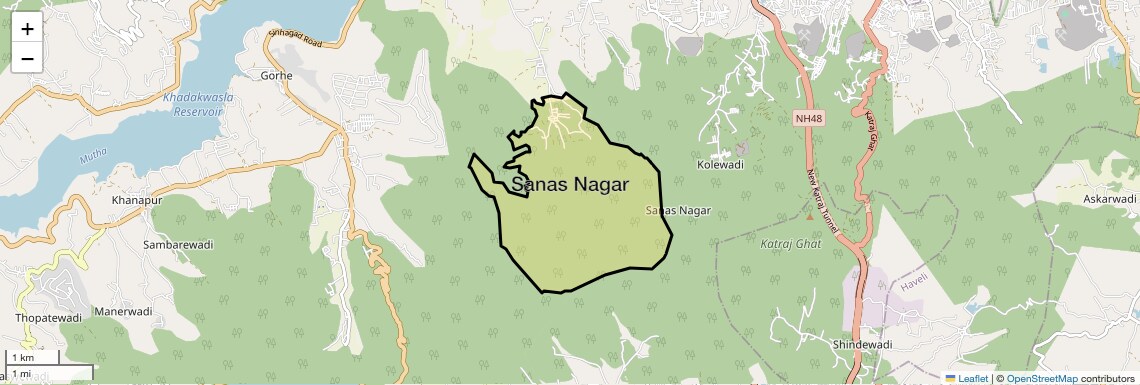 Location Map of Sanas Nagar, Pune