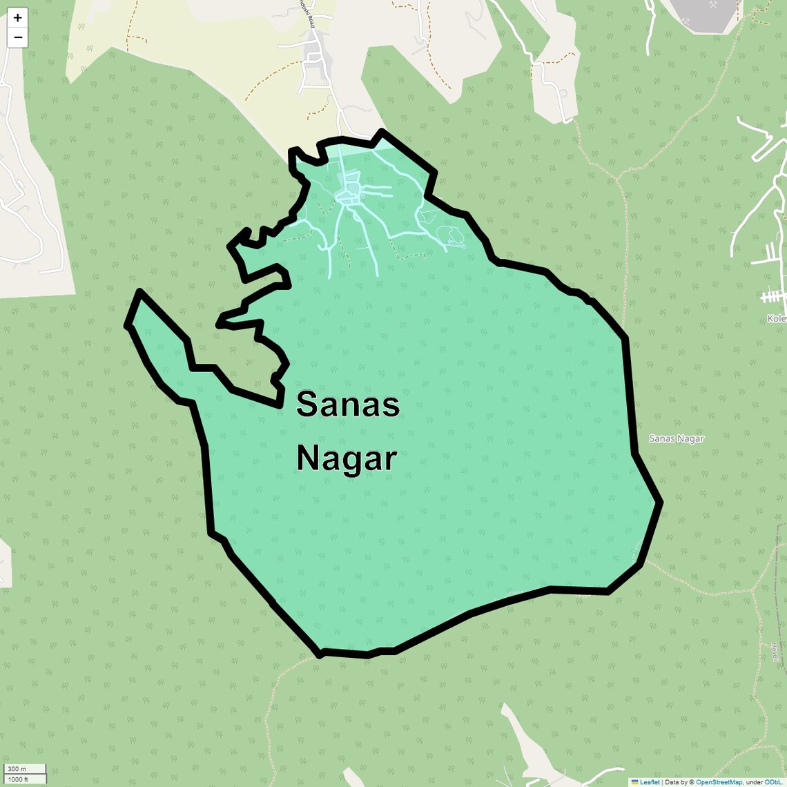 Location Map of Sanas Nagar, Pune
