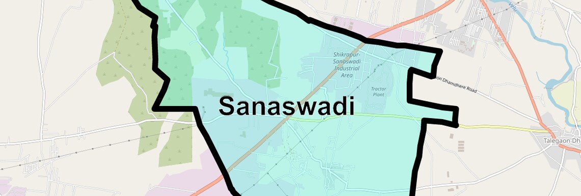 Location Map of Sanaswadi, Pune