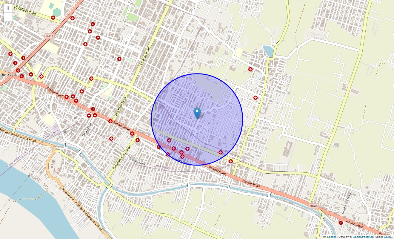 Location Map of Sanath Nagar, Vijayawada