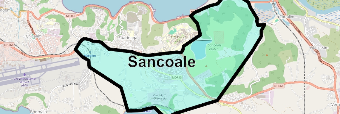 Location Map of Sancoale, Goa