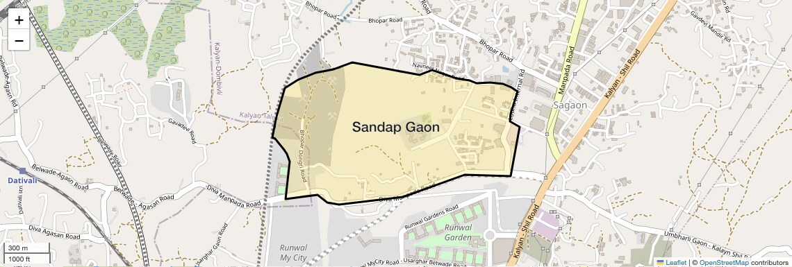 Location Map of Sandap Gaon, Thane