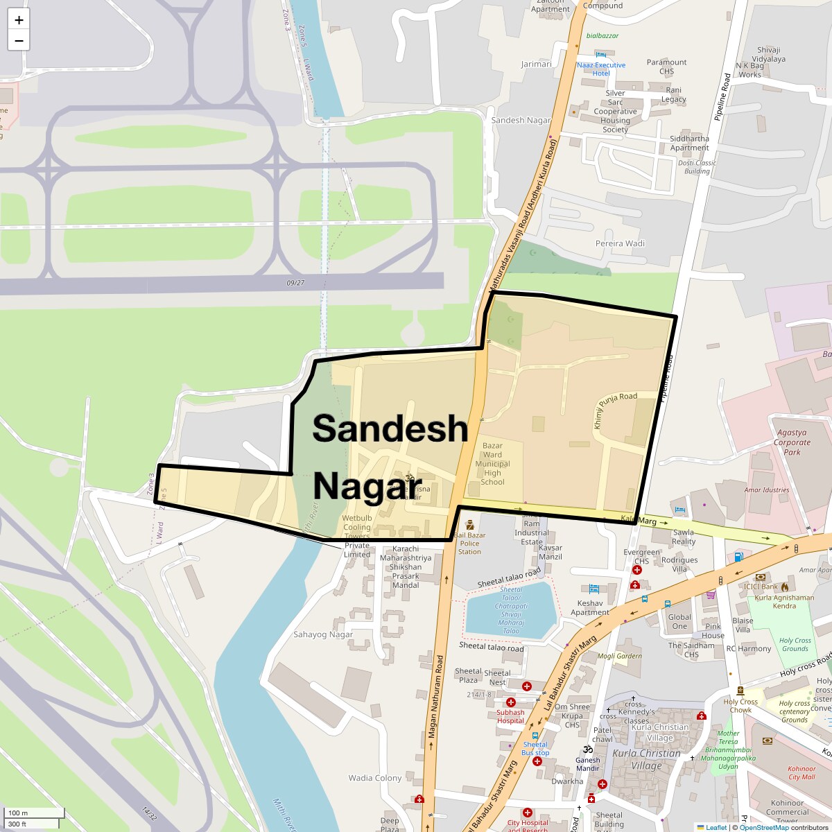 Location Map of Sandesh Nagar, Mumbai