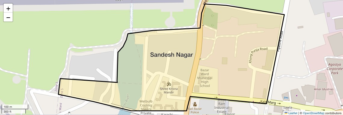 Location Map of Sandesh Nagar, Mumbai