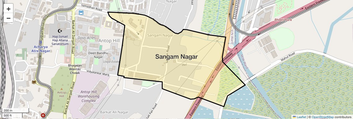 Location Map of Sangam Nagar, Mumbai