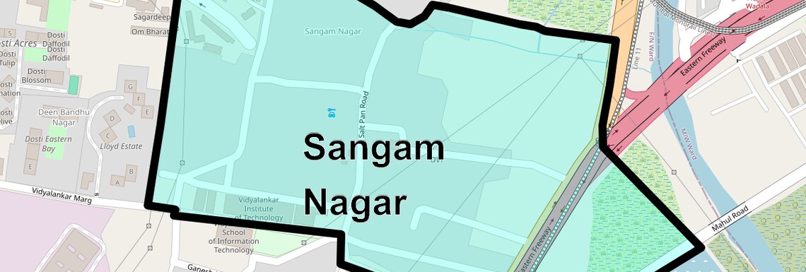 Location Map of Sangam Nagar, Mumbai