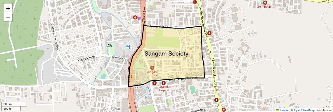 Location Map of Sangam Society, Pune