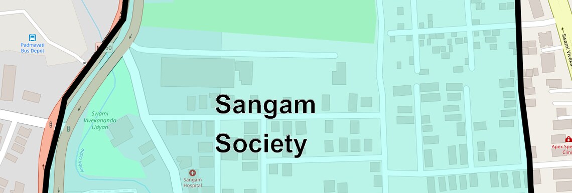 Location Map of Sangam Society, Pune