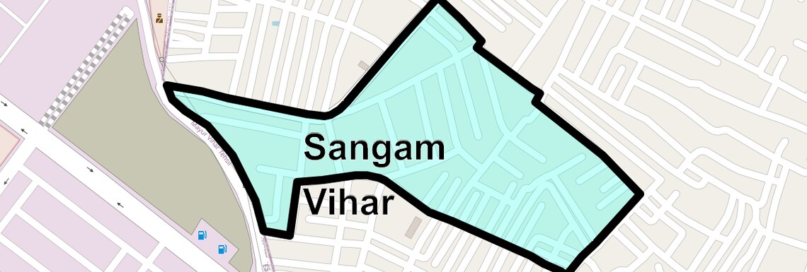 Location Map of Sangam Vihar, Noida