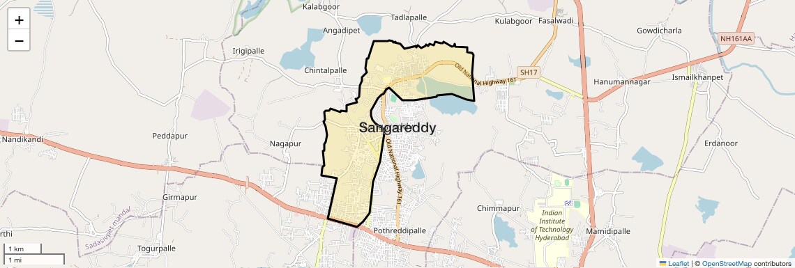 Location Map of Sangareddy, Hyderabad