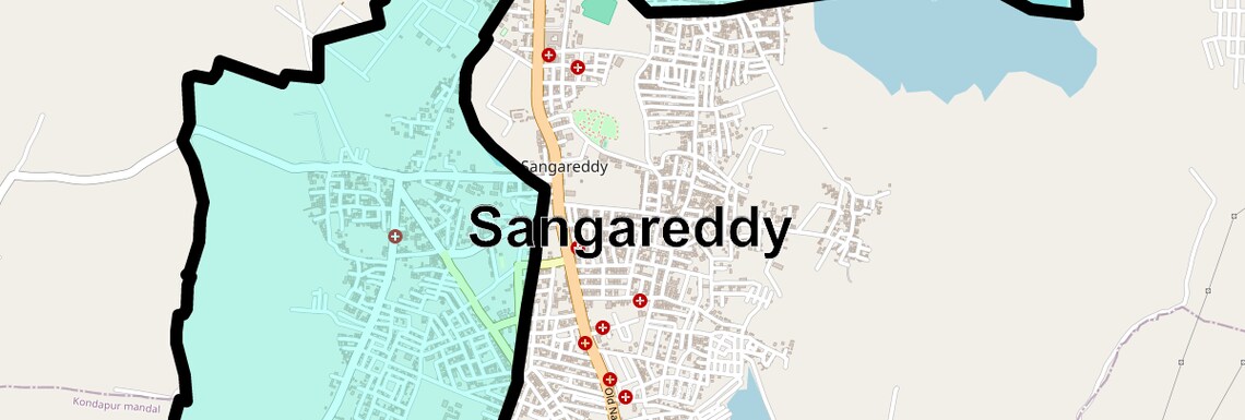 Location Map of Sangareddy, Hyderabad