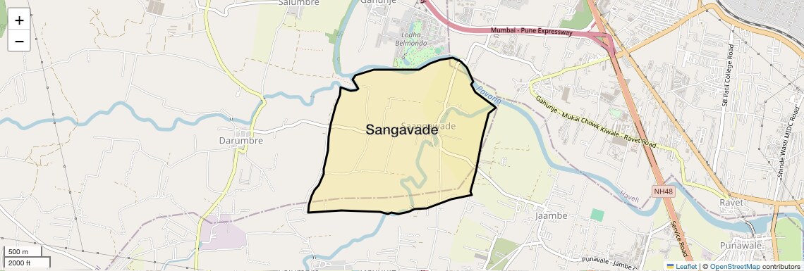 Location Map of Sangavade, Pune