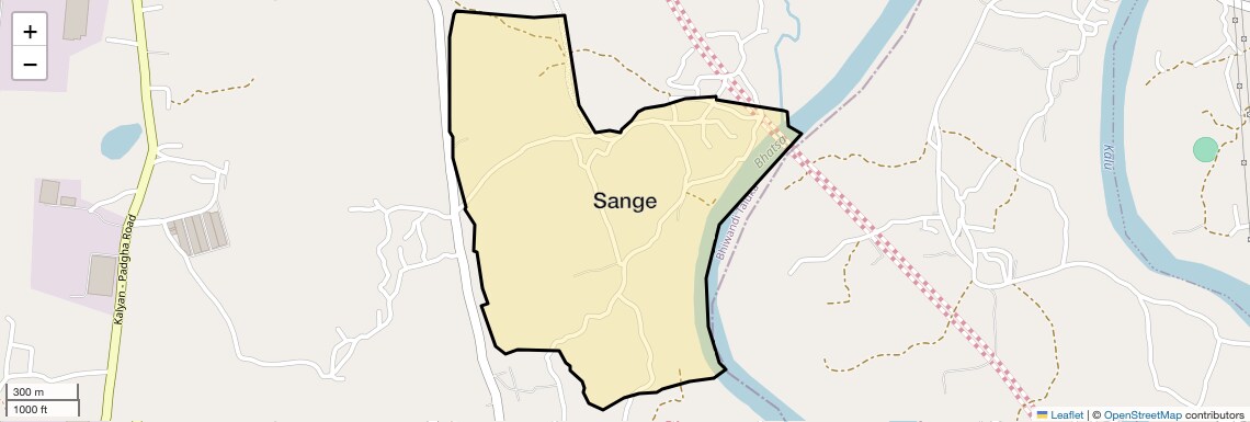 Location Map of Sange, Thane