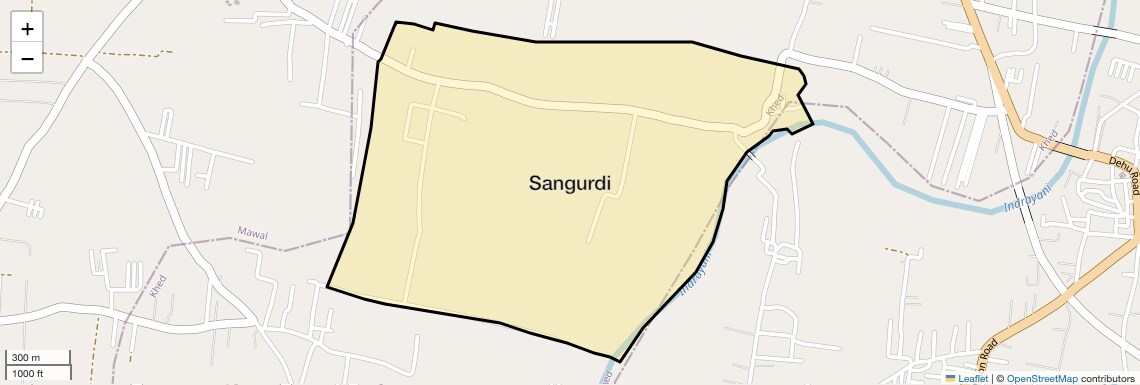 Location Map of Sangurdi, Pune