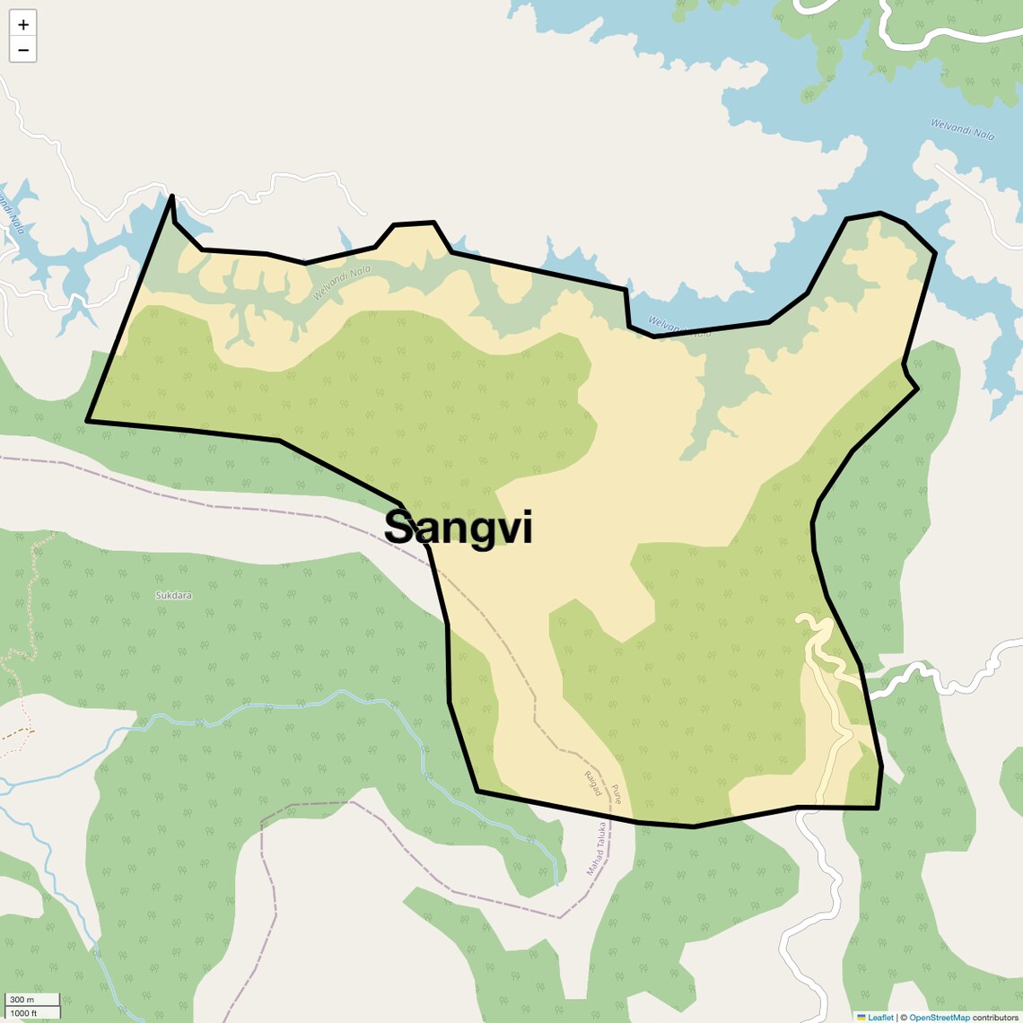 Location Map of Sangvi, Pune