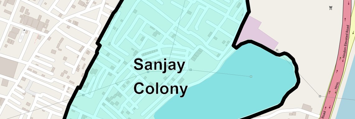 Location Map of Sanjay Colony, Ghaziabad
