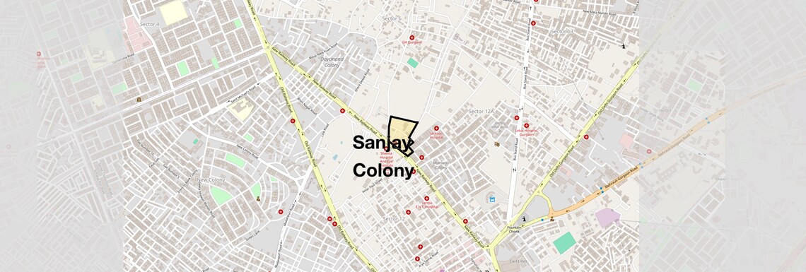 Location Map of Sanjay Colony, Gurgaon