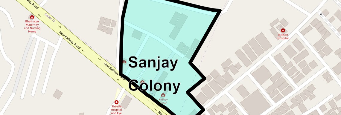 Location Map of Sanjay Colony, Gurgaon