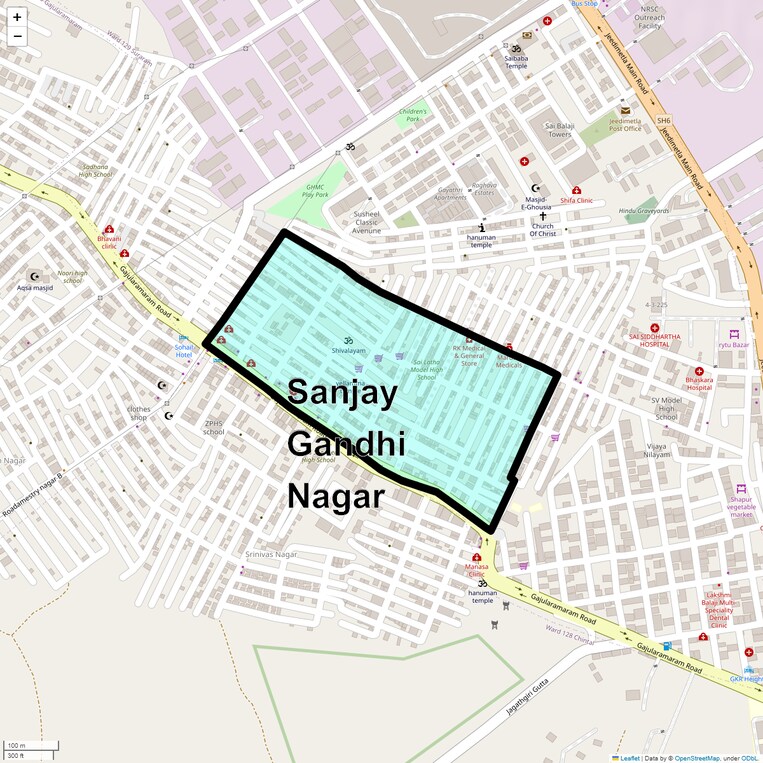 Location Map of Sanjay Gandhi Nagar