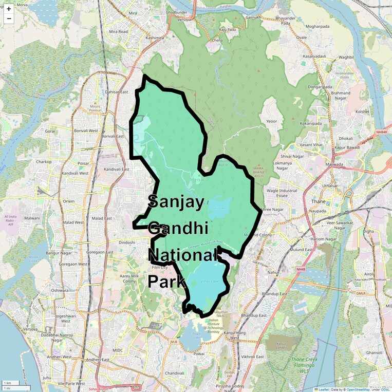Location Map of Sanjay Gandhi National Park