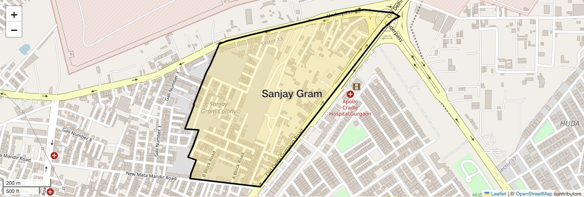 Location Map of Sanjay Gram, Gurgaon