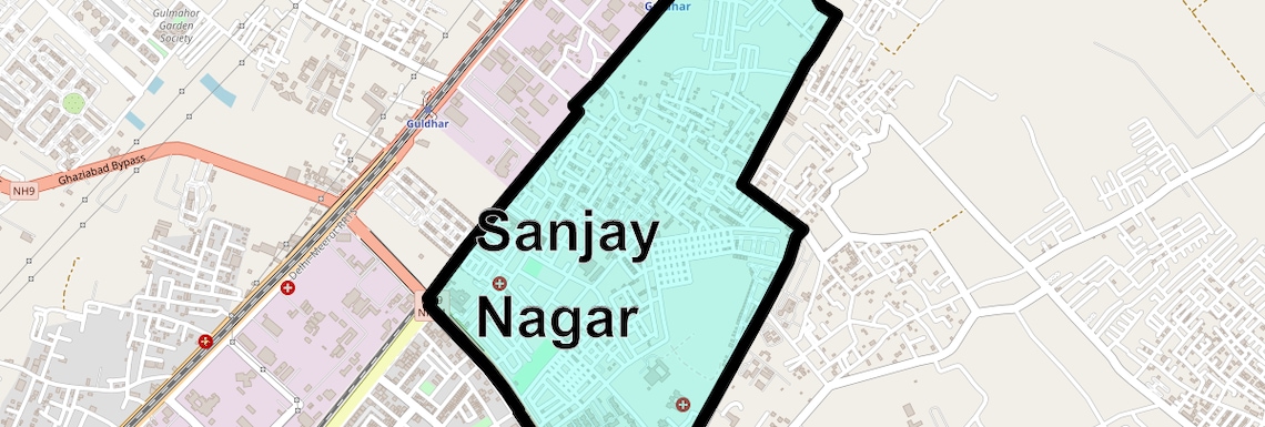 Location Map of Sanjay Nagar, Ghaziabad
