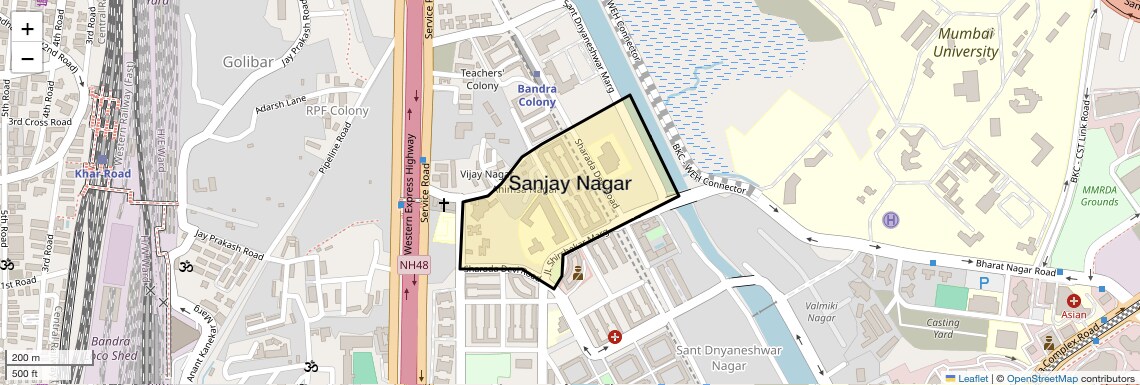 Location Map of Sanjay Nagar, Mumbai