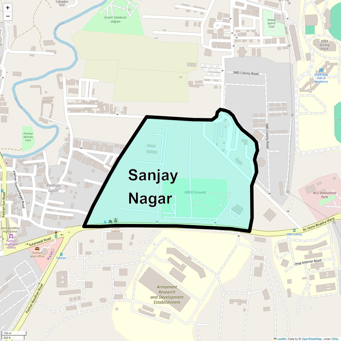 Location Map of Sanjay Nagar, Pune