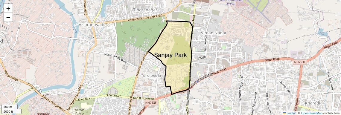Location Map of Sanjay Park, Pune