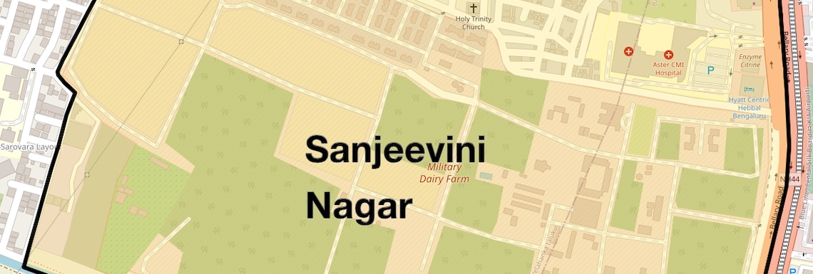 Location Map of Sanjeevini Nagar, Bangalore