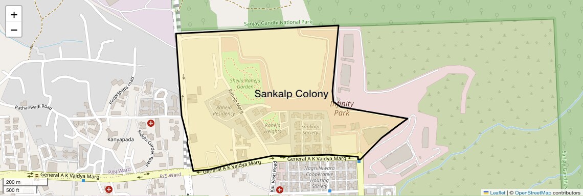 Location Map of Sankalp Colony, Mumbai