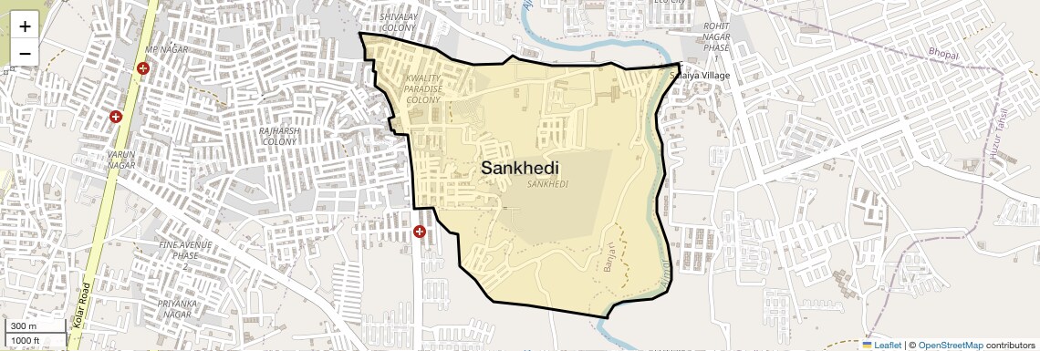 Location Map of Sankhedi, Bhopal