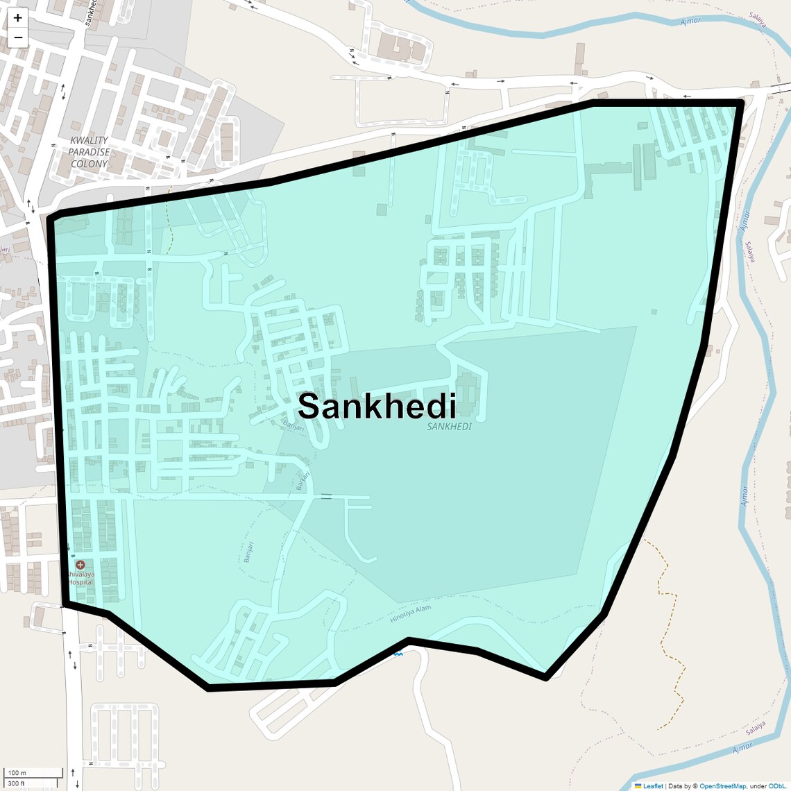 Location Map of Sankhedi, Bhopal