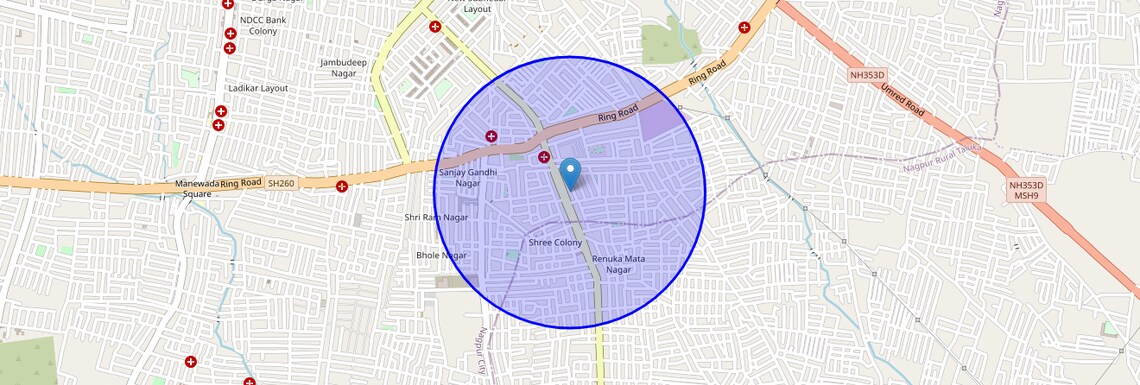 Location Map of Sanmarga Nagar, Nagpur