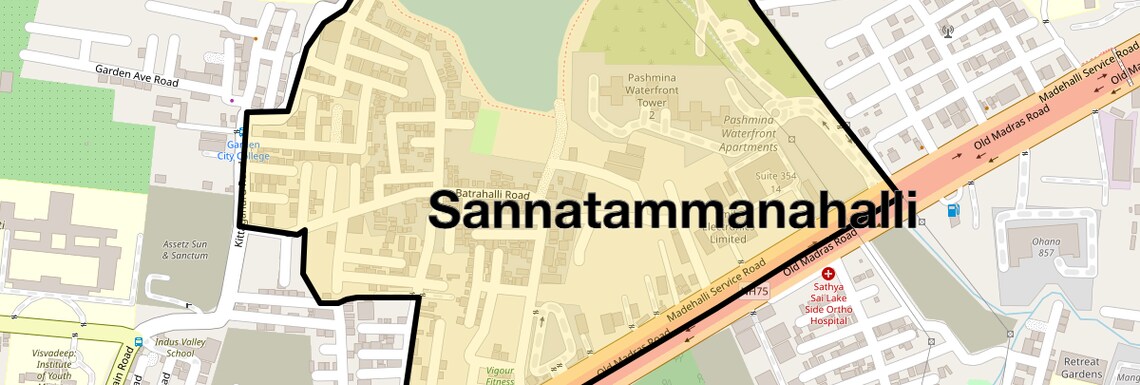 Location Map of Sannatammanahalli, Bangalore