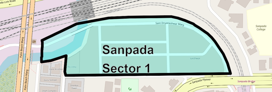 Location Map of Sanpada Sector 1, Navi Mumbai