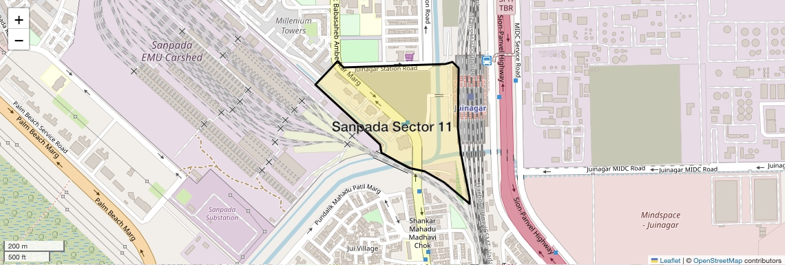 Location Map of Sanpada Sector 11, Navi Mumbai